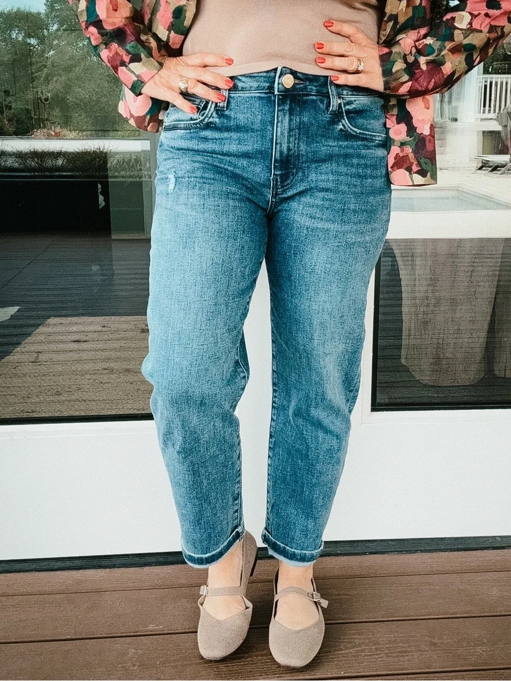 KUT FROM THE KLOTH Sienna Baggy Boyfriend Crop Jean in Passion Wash